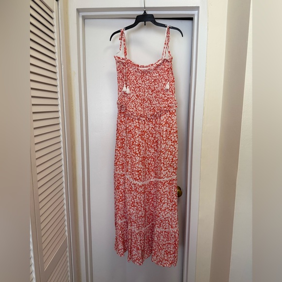 Red Floral Maxi Dress - Picture 1 of 5